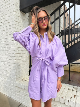 Remi Mini Shirt Dress  | Lavender