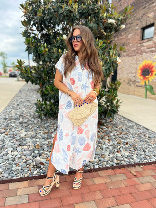 Sadie & Sage | Seashells Duster Shirt Dress
