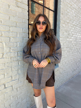 Olivaceous | Sonia Checkered Shirt Brown Blue