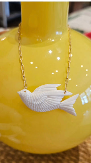 Amulet Brave Design | Carved Dove Necklace