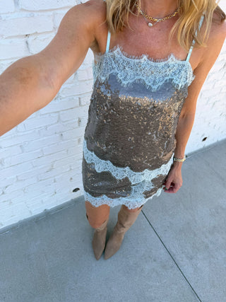 Whitney Sequin Lace Trim Set