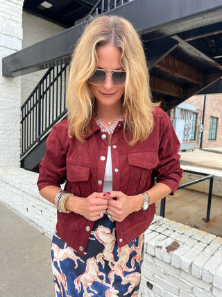 NEEDIi | Nora Suede Jacket Wine