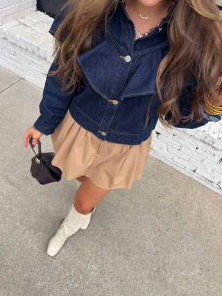 Le Lis | Aureli Ruffle Denim Jacket Denim