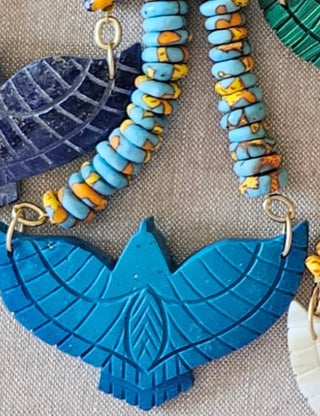 AMULET | African Beads + Large Stone Thunderbird