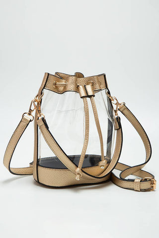 Clear Crossbody Stadium Bucket Bag | Black