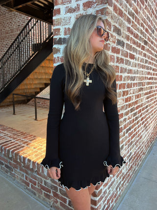 LE LIS | Sweet Frills Dress Black