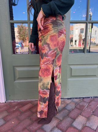 Sage The Label | Heart Beats Side Slit Skirt Rose Petal Multi