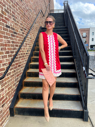 Parker Shift Dress Pink/Red