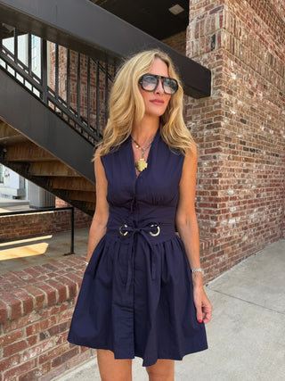 TCEC | Midnight Muse Belted Mini Dress