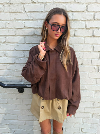 Cambria Suede Jacket Chocolate