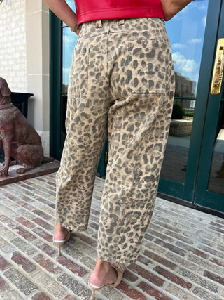 MIOU MUSE| The Porter Barrel Leopard Pants