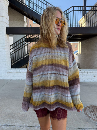Romy Striped Sweater Yellow Brown Mix