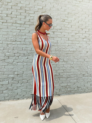 Fran Fringe Sweater Dress