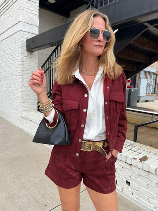 NEEDIi | Nora Suede Jacket Wine