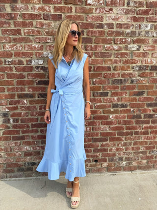 Oh Sunny Day Tie Dress - Blue