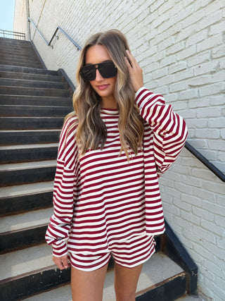 Rambo Stripe Set Burgundy