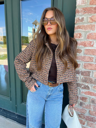 Steve Madden | Avie Jacket Brown Plaid Mix