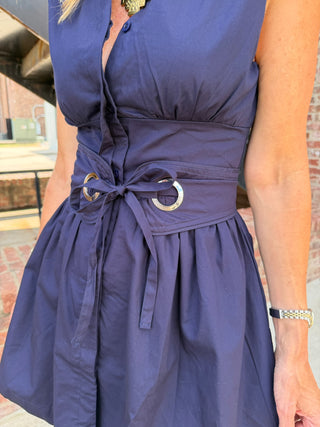 TCEC | Midnight Muse Belted Mini Dress