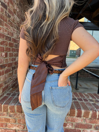 LE LIS | Brownie Tie Knit Top