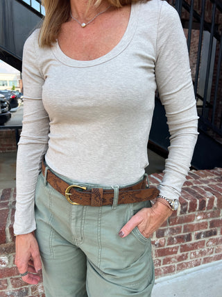 Z Supply | Second Skin Scoop Neck Top Oatmeal Heather