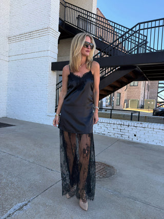 Allison Lace Slip Dress Black