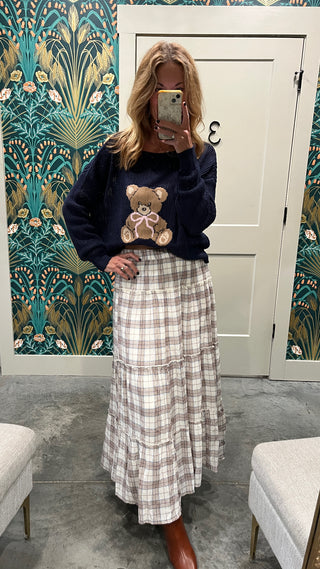 Needi | Plaid To Be Here Maxi Skirt