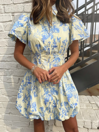 Blue Meadow Zip Front Dress