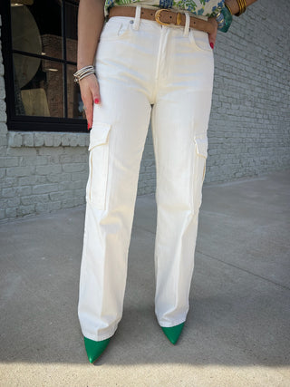 The Rowan Cargo Jean Off White