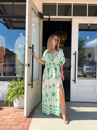 Aakaa | Summer Palms Kimono Dress