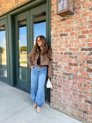 Steve Madden | Avie Jacket Brown Plaid Mix