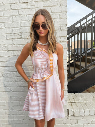 Just Peachy Stripe Dress