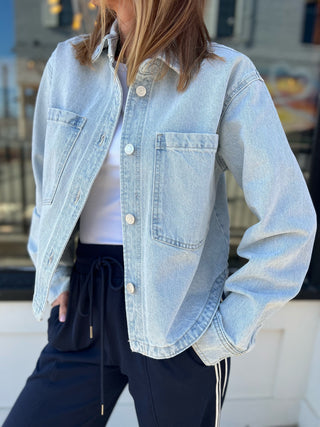 Z Supply | All Day Cropped Denim Jacket Faded Indigo