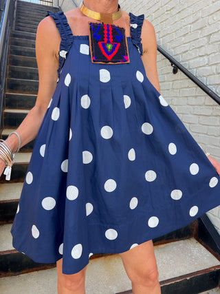 MABLE | Minnie Polka Dress Navy