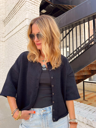 Entro | Greia Button Front Sweater Black