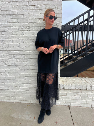 Living Lace Maxi Shirt Dress