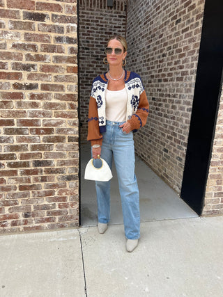 SAGE THE LABEL | SWEET ROSE JACQUARD ZIP SWEATER JACKET