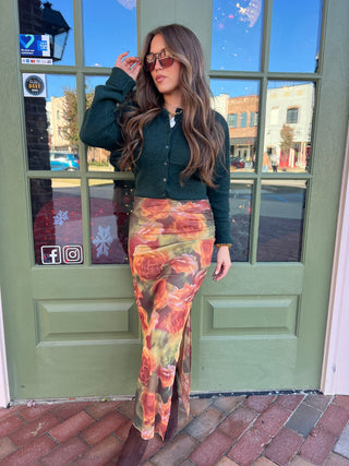 Sage The Label | Heart Beats Side Slit Skirt Rose Petal Multi