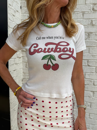 The Laundry Room | Call Me Cowboy Baby Tee White