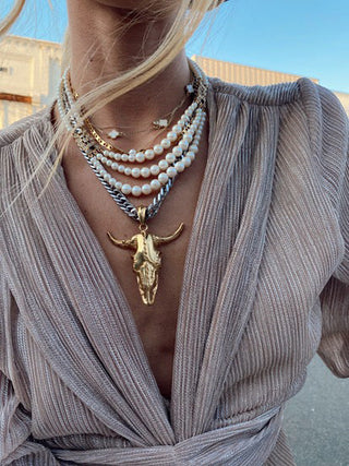 Gina Carmen | Big Bull Skull Necklace