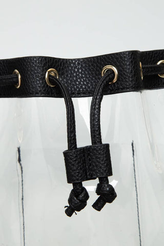 Clear Crossbody Stadium Bucket Bag | Black