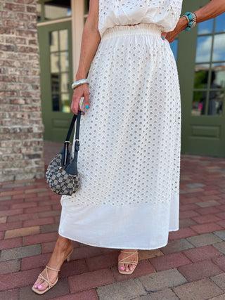 Habitual | Eyelet Maxi Skirt