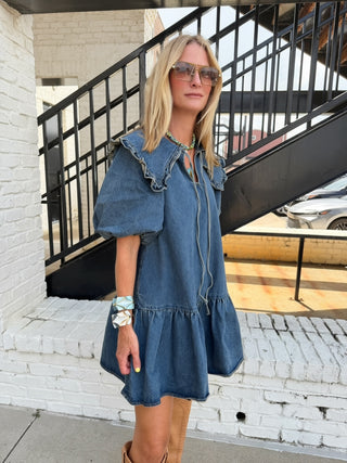 Cecile Denim Dress - Dark Wash