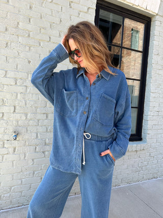 Z Supply | All Day Knit Denim Jacket Vintage Indigo