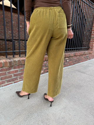 Hailey Corduroy Lounge Pants Lime