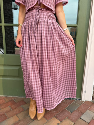 Mauve Gingham Skirt