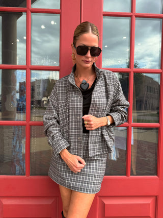 Reagan Plaid Set Grey