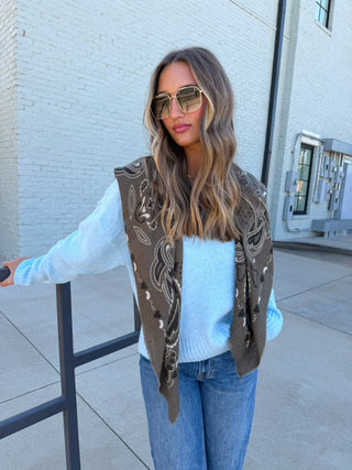 Kendall V Neck Sweater Light Blue