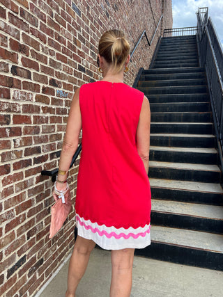 Parker Shift Dress Pink/Red