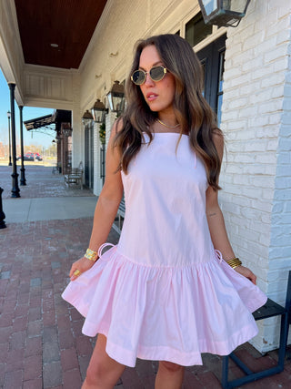 Leighton Bow Dress Pink