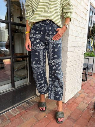 Paisley Barrel Jeans Navy